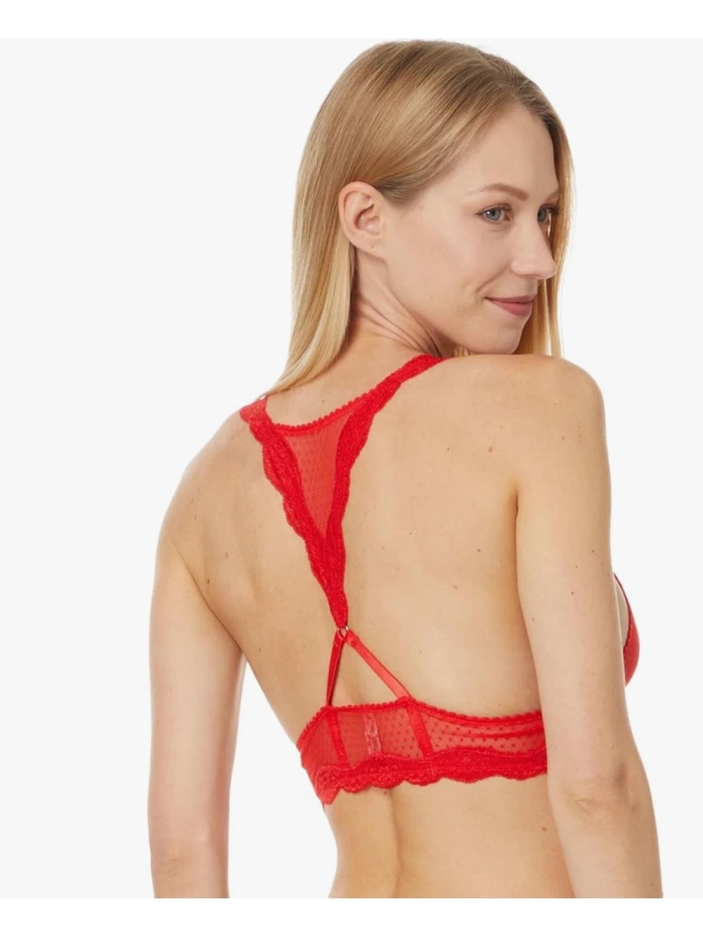 Free People FP Midweek Longline Bralette fiery red Sz large - Picture 2 of 6